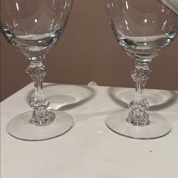 Reynolds “Royal Baroness” Platinum Lead Crystal Water/Wine Goblet, Set/4 (Set 2) - Picture 10 of 16